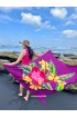Hand Painted Floral Sarong in Purple color